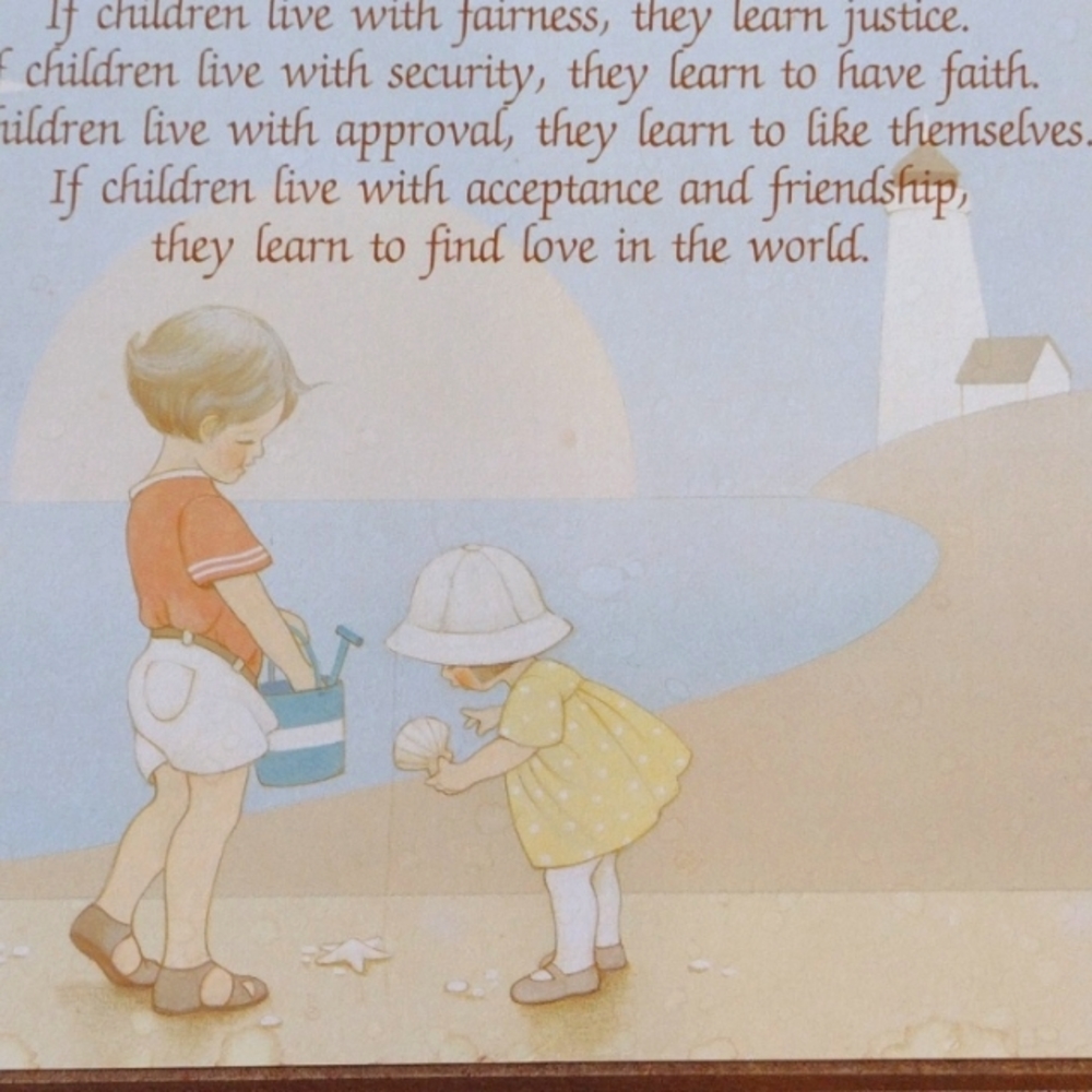 'Children Learn What They Live' Plaque